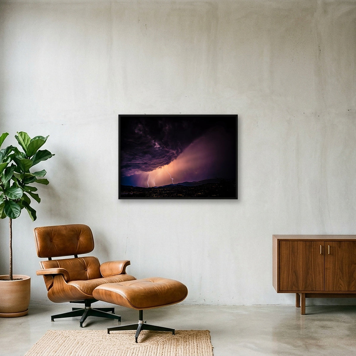 KISS OF THE STORM — 100×70cm, 39×28" Black Frame