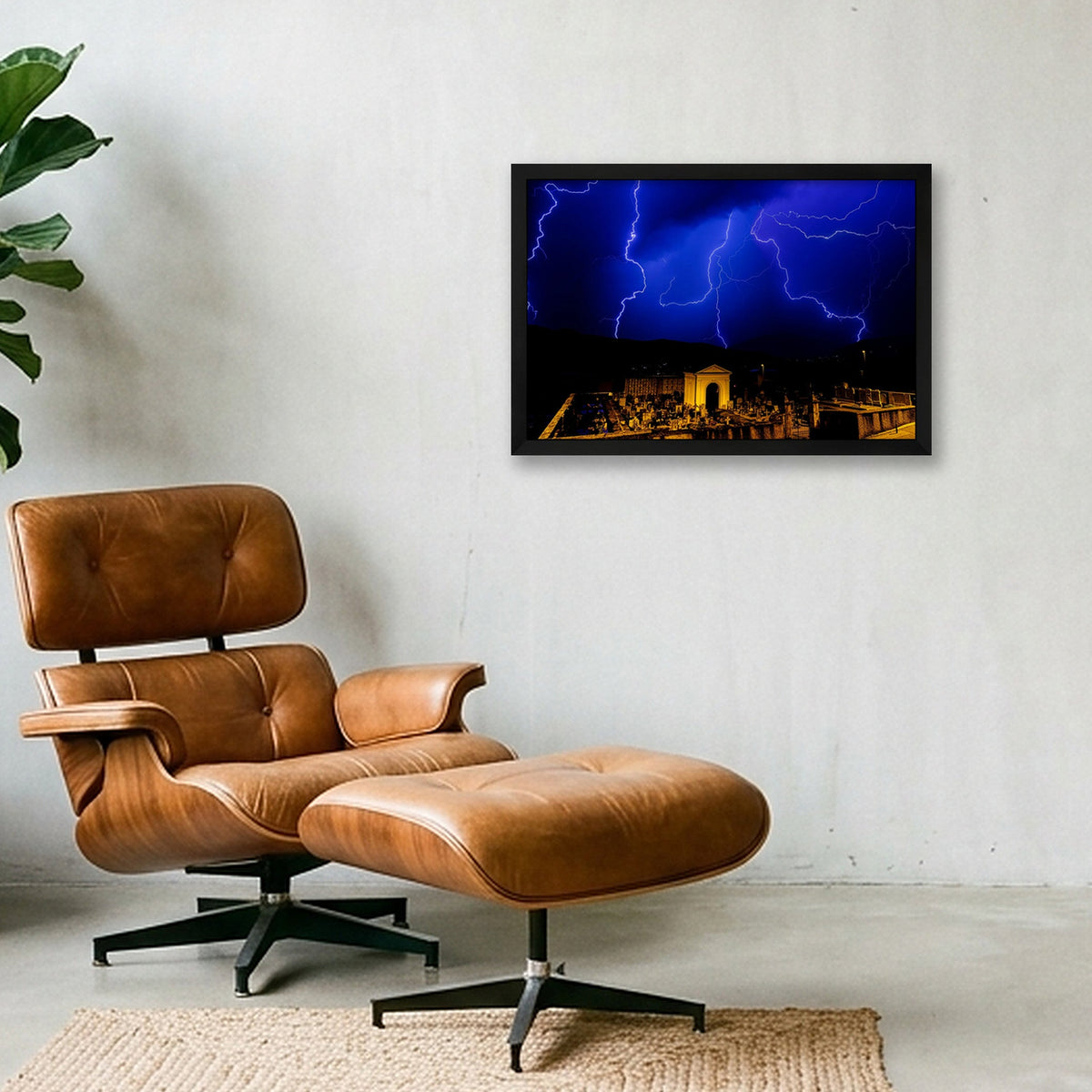 FLASH CEMETERY 🪦⚡ — 45×30cm, 18×12" Black Frame