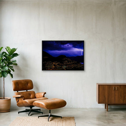 THE LIGHTNING DANCE 🪩 — 100×70cm, 39×28" Black Frame